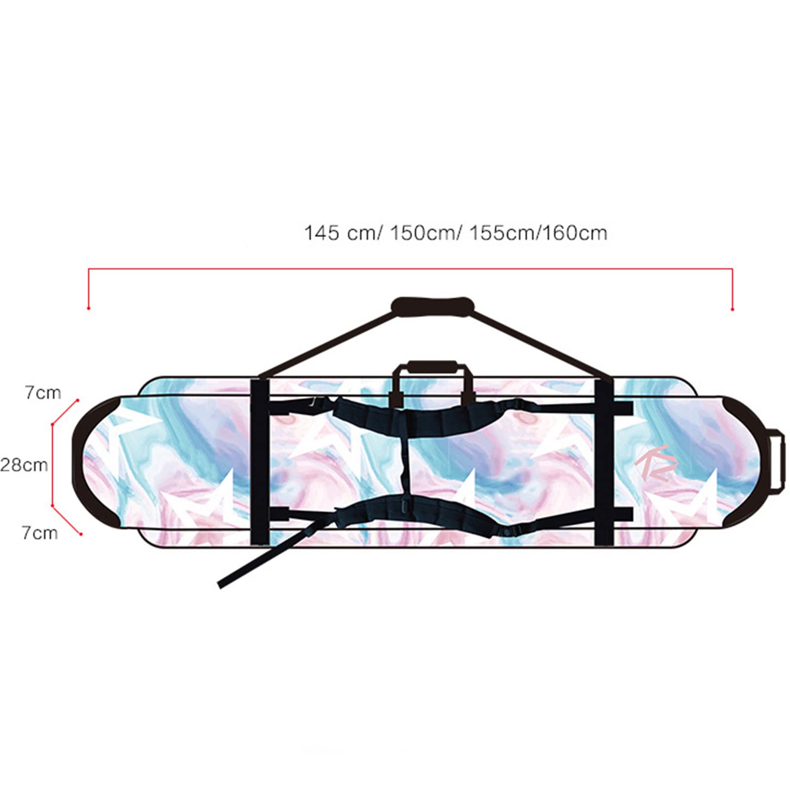 Housse de Snowboard Housse de Protection pour Snowboard Accessoires de Snowboard Sangle de Sac pour Rangement de Voyage Valise de Protection pour Le Transport Sac de Planche