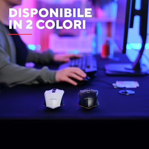 GXT 110 Felox Mouse Gaming Wireless Ricaricabile, 80 Ore di Autonomia, 800-4800 DPI, Illuminazione LED, 6 Pulsanti, Mouse Senza Fili RGB per Computer, Laptop, Windows - Nero - Mouse gaming - Immagine 5