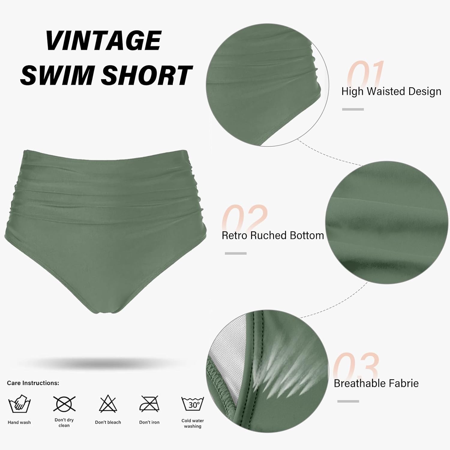 Women's High Waisted Bikini Set Push Up V Neck Ruched Bottom Stylish Two Piece Swimsuit Bathing Suit - Image 6