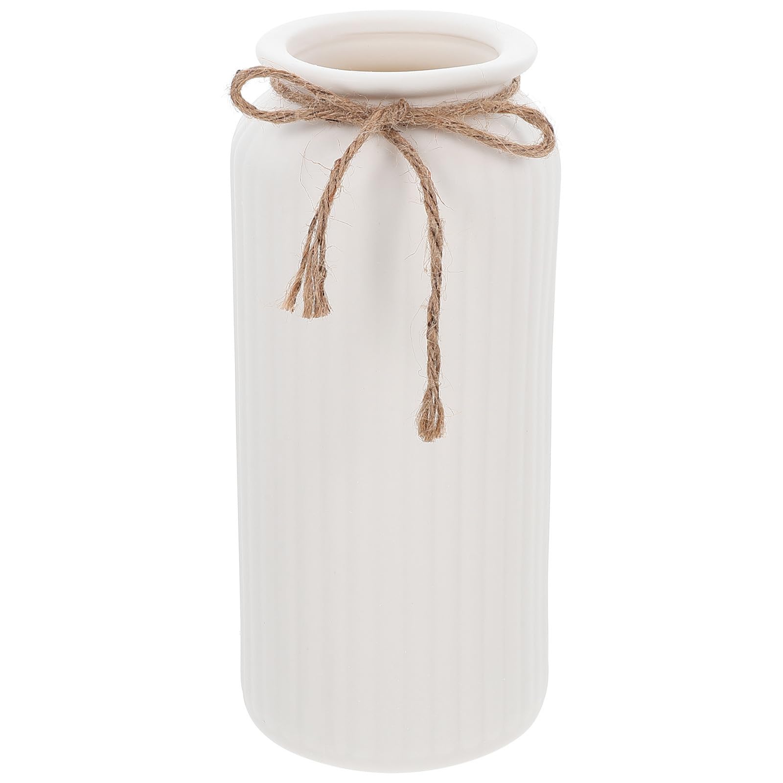 Jarrón de cerámica blanco SHINEOFI elegante para flores secas en el hogar