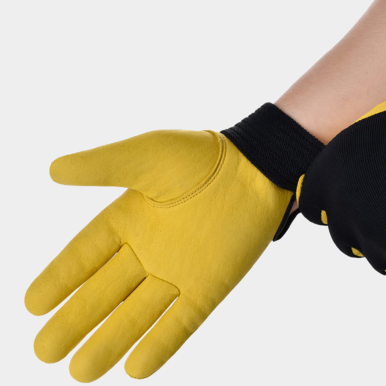 2 Paare Gartenhandschuhe Aus Leder Rindsleder Mehrzweck Arbeitshandschuhe Handschuhe Bauhandschuhe Freien Arbeiten für für Männer und Frauen