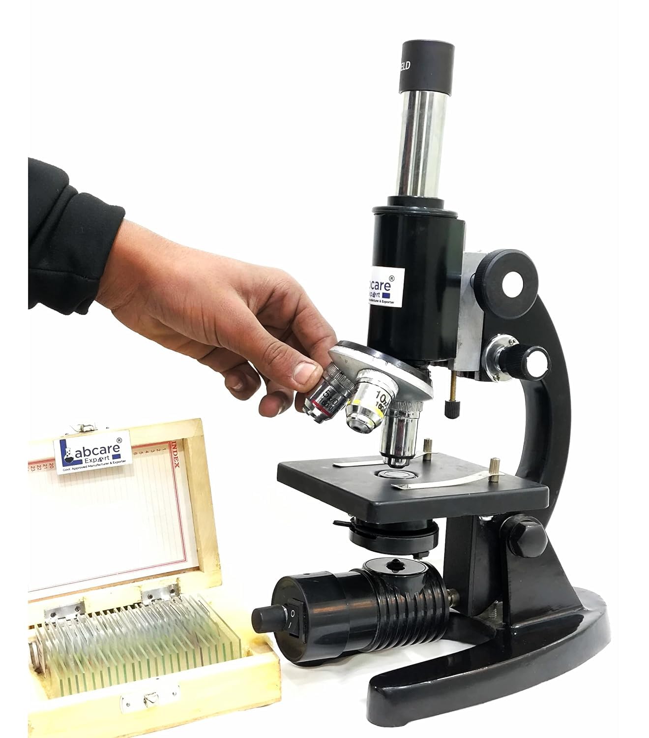 Labcare Compound Student Microscope with Light | 40X–1000X Magnification | Includes 50 Blank Slides & 25 Prepared Slides | Ideal for School, Lab, and Beginner Biology Use-picture-26