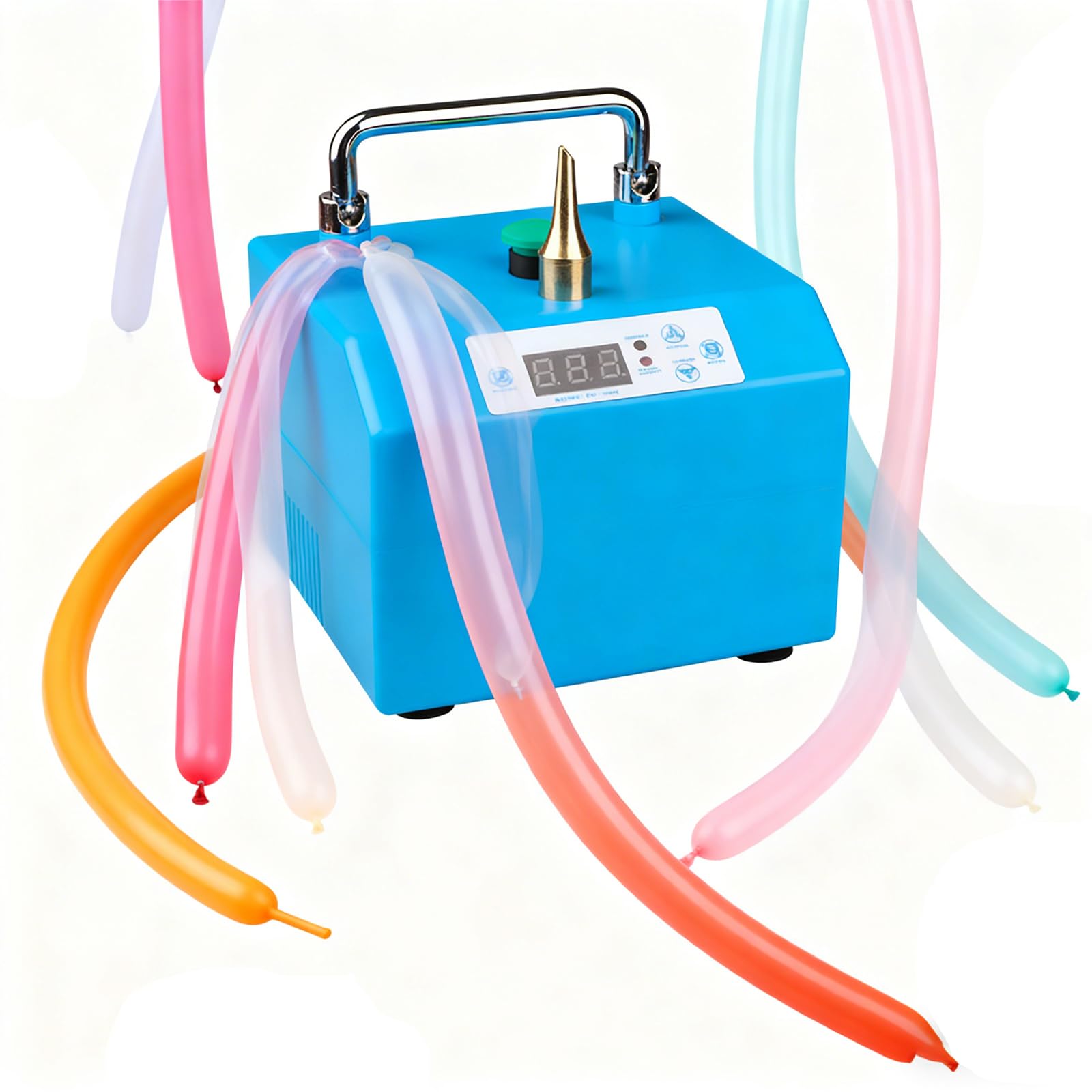 Elektryczna pompka balonowa – przenośna dmuchawa z timerem i sterowaniem pedałem, łączy 2 jednostki, regulowany zakres czasowy 0,1-9,9 S do dekoracji imprezowych