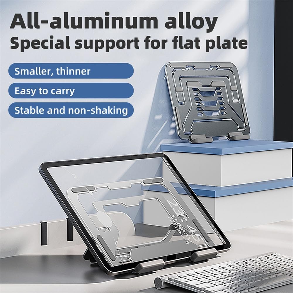 Podstawka pod laptopa na biurko Podstawka pod laptopa, aluminiowa składana podstawka, regulowany uchwyt chłodzący na biurko(Silver)