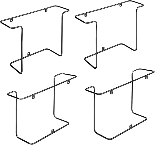 Miniatura 7 de MyGift Moderno estante de almacenamiento de discos de vinilo de alambre de metal, soportes para discos de vinilo colgantes, estantes flotantes para