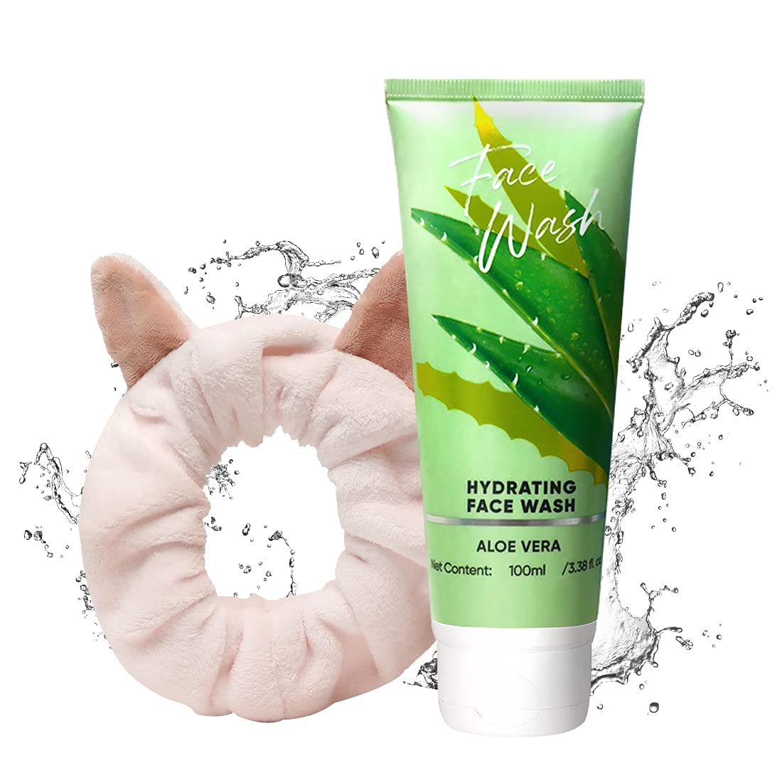 MINISO Cat Ears Hair band Cotton Headband for Women, Pack of 1 Pink