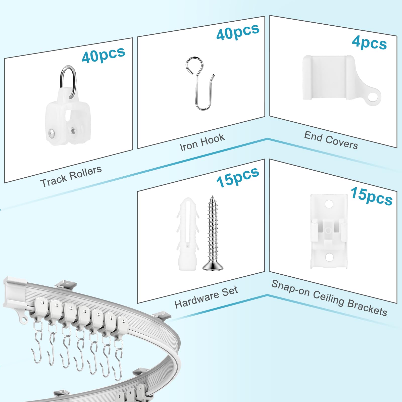 DartAnt Rail De Rideau De Plafond Flexible, Séparateur De Pièce, Rail De Rideau De Véhicule