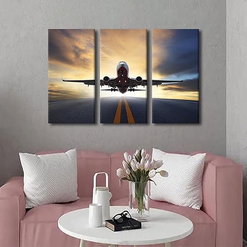 Miniatura 127 de Lienzo decorativo para pared, 3 piezas, póster de nariz de avión, arte de hélice gris, decoración del hogar, lienzo inspirador, decoración de pared