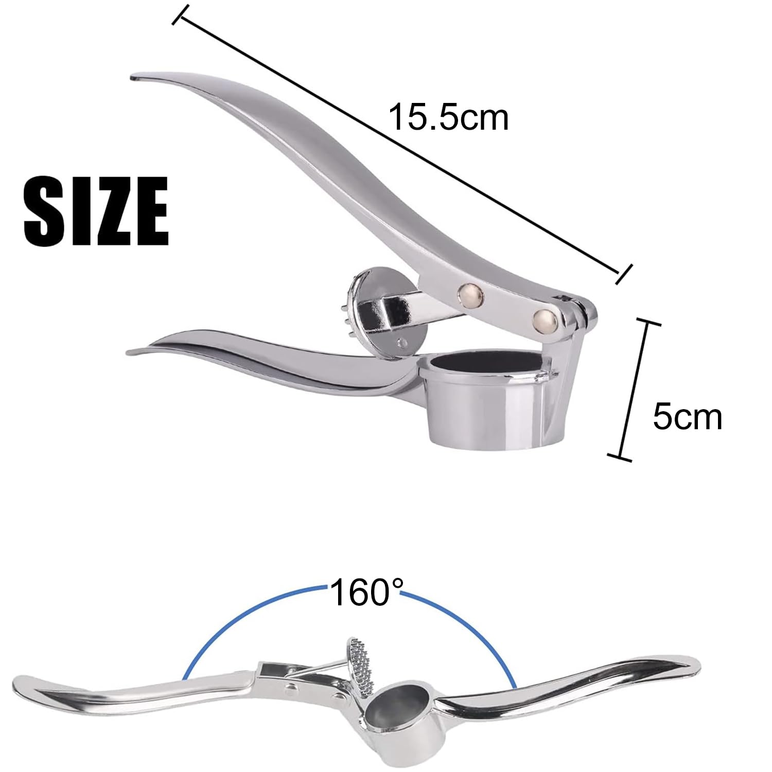 Écrasez sans effort plusieurs gousses à la fois avec notre presse-ail robuste, pas besoin de peler. La chambre extra large permet de manipuler des gousses entières (peau) pour garder les mains propres