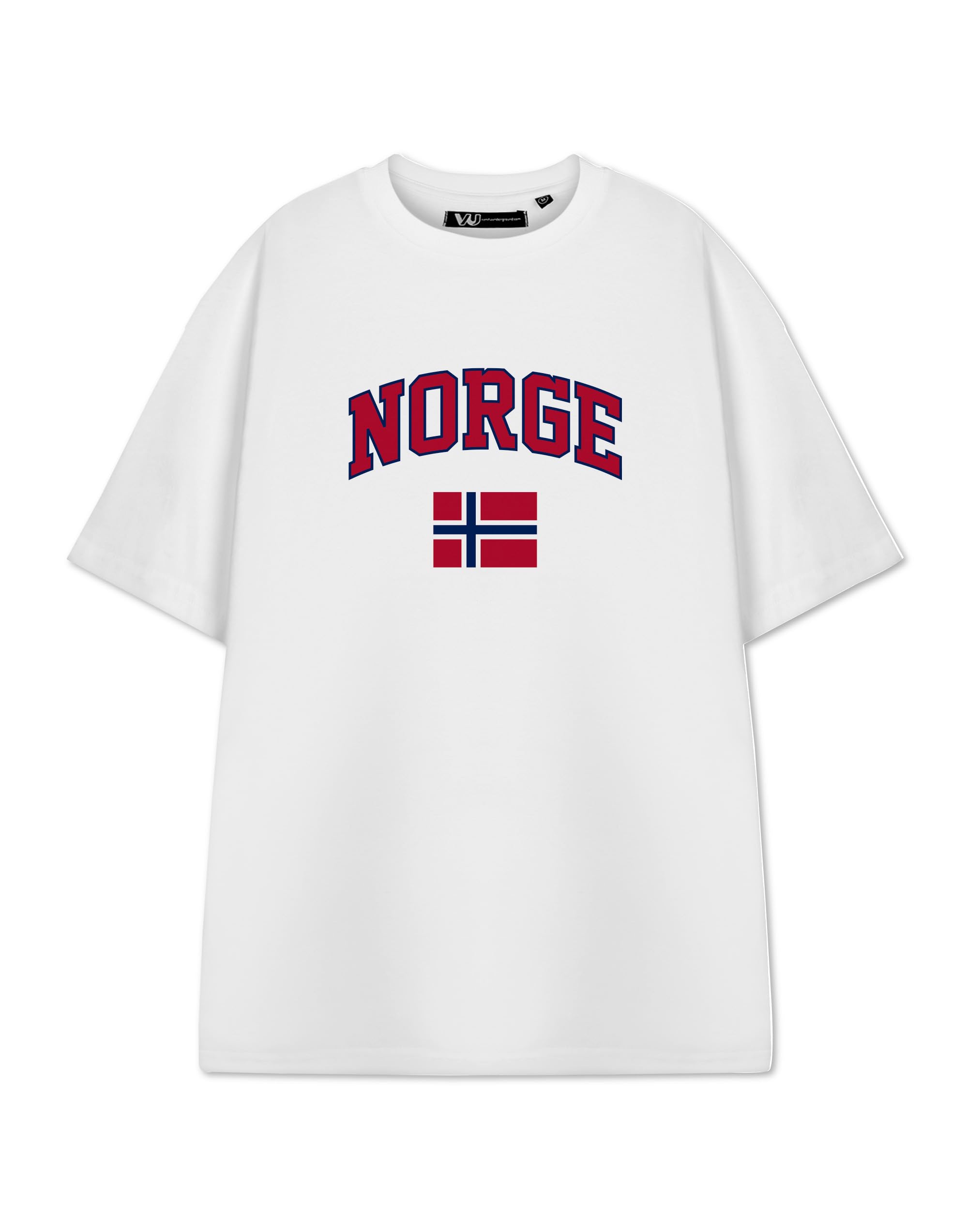 Show Me The Merch Norway White Graphic Tee | Unisex Flag Print T-Shirt | Football Tournament Supporter Top | Patriotic Sports Apparel | Men & Women Football Fan Merchandise - XX-Large