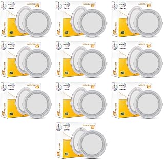 Wipro Garnet 6W Round Led Wave Panel Light for Ceiling|Warm White Light (3000K)|Ultra-Slim Design|Recessed Down Light for ...