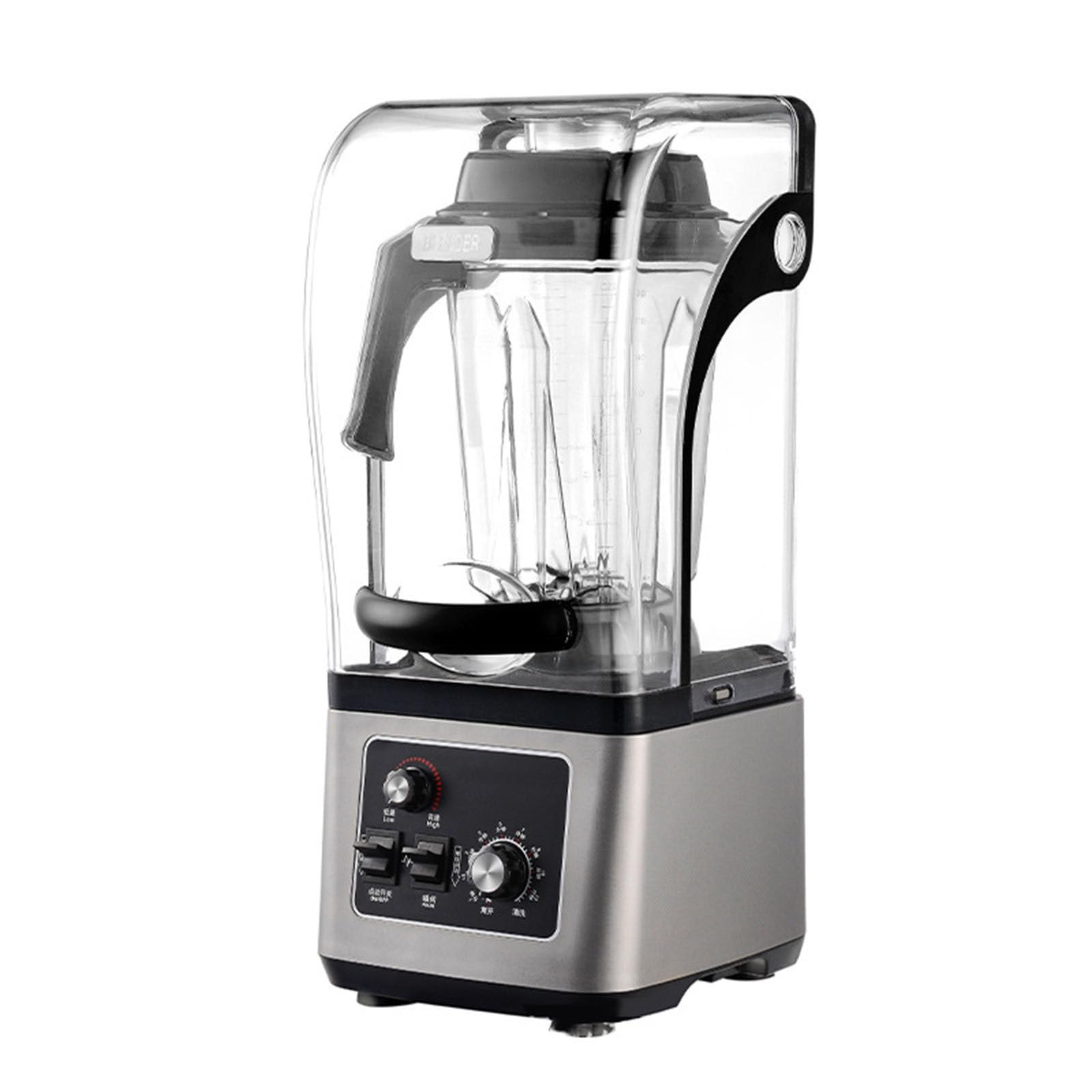 Smoothie Maker Blender with Soundproof Cover Silent 1800W 2 5 4 5L Multifunctional Soy Milk Blender Grey-4 5L