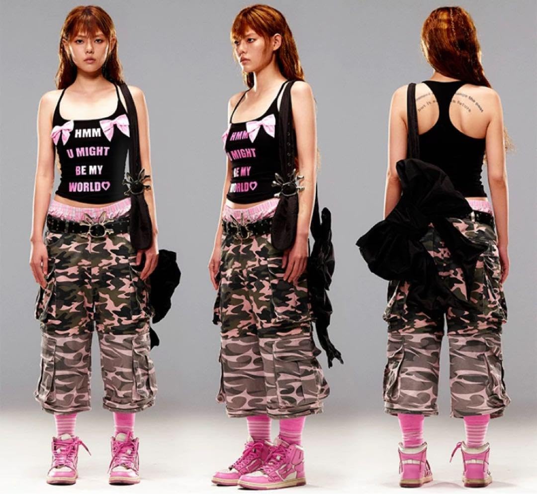 Amazon.co.jp: CFIERCE リボン ショルダーバッグ ピンクブラック 男女  