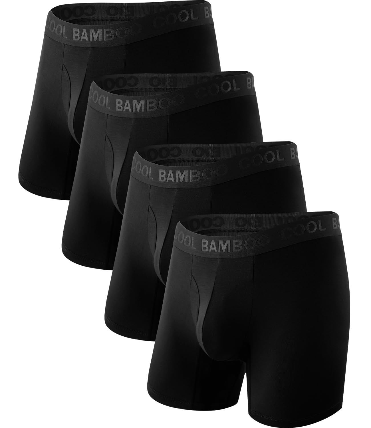 BAMBOO COOL Men's Underwear Boxer Briefs Multipack with Fly, No Ride Up | Soft breathable bamboo viscose with moisture-wicking stretch, supportive pouch, tag-free comfort for daily wear