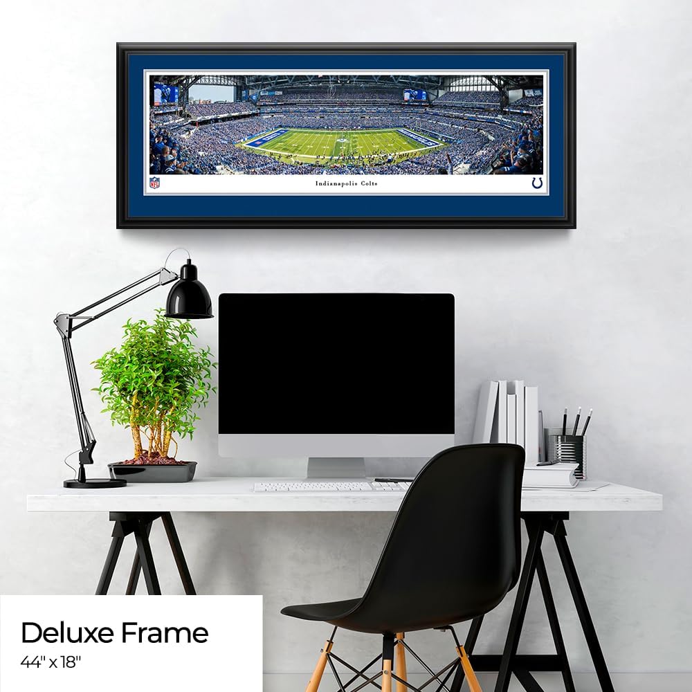 Indianapolis Colts - Double Mat, Deluxe Framed Picture by Blakeway Panoramas (44"W x 18"H)