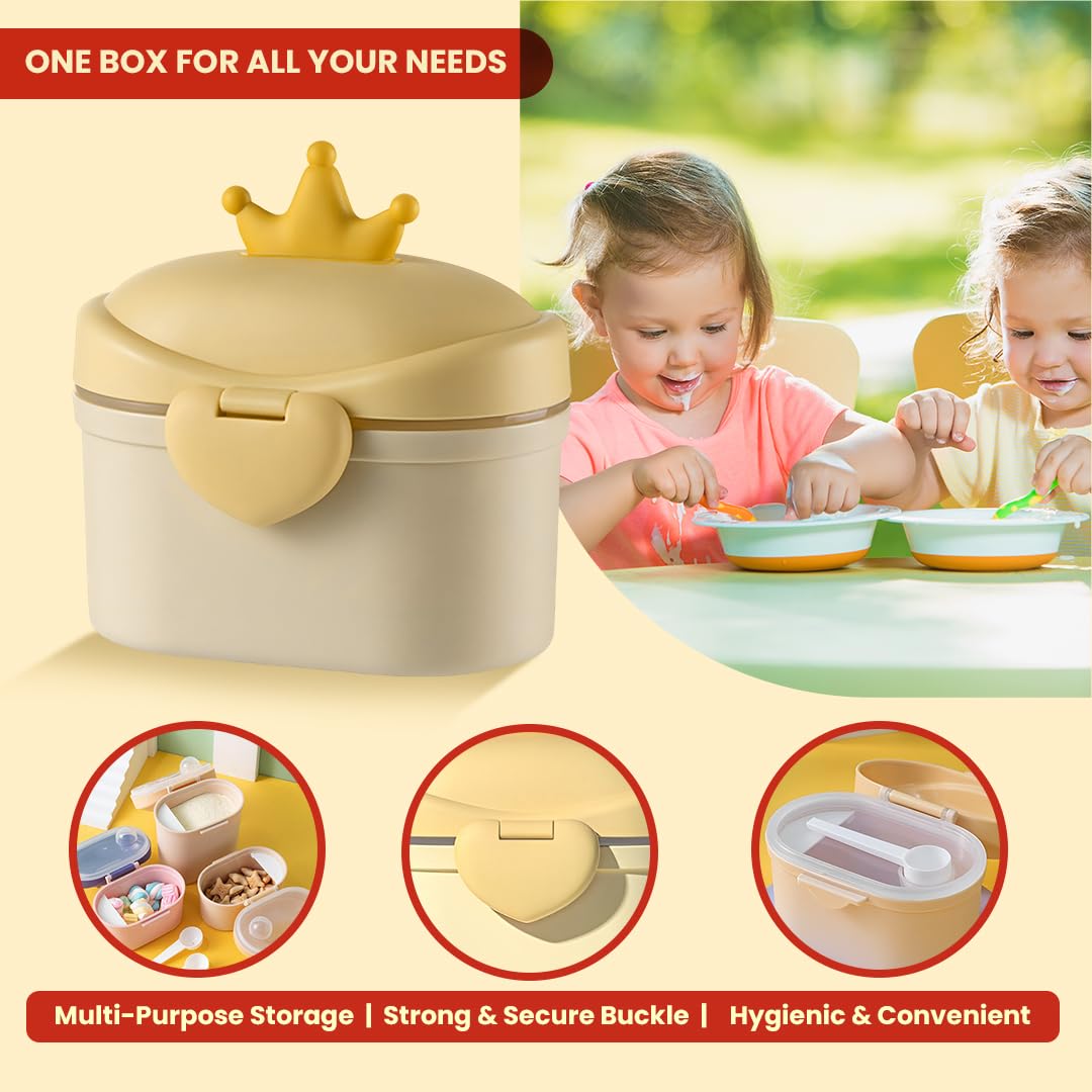TONY STARK BABY Portable Milk Powder Container, Baby Food Container for Travelling, First Feed Storage Box with Built-In Scoop Holder (Tiny King, 200 gms) 3