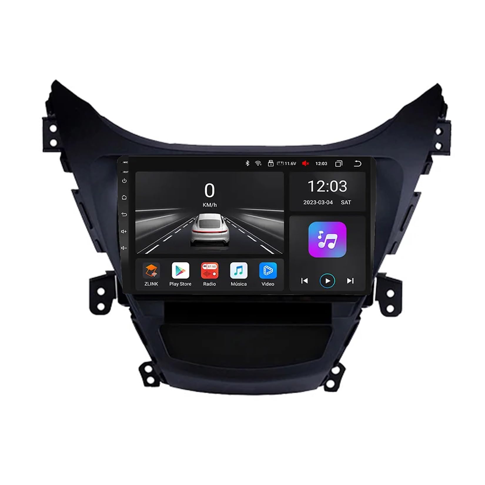 9-calowy samochodowy system stereo z ekranem dotykowym i systemem Android 15 Autoradio do Hyundaia Elantra 2011-2014 z BT FM DSP RDS GPS, sterowaniem z kierownicy, kamerą cofania, ekranem do