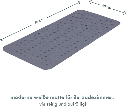 Miniatura 5 de TranquilBeauty Alfombra de baño antideslizante  Corte de diamante gris transparente de 35 x 16 pulgadas con ventosas  Lavable a máquina  Tapetes de