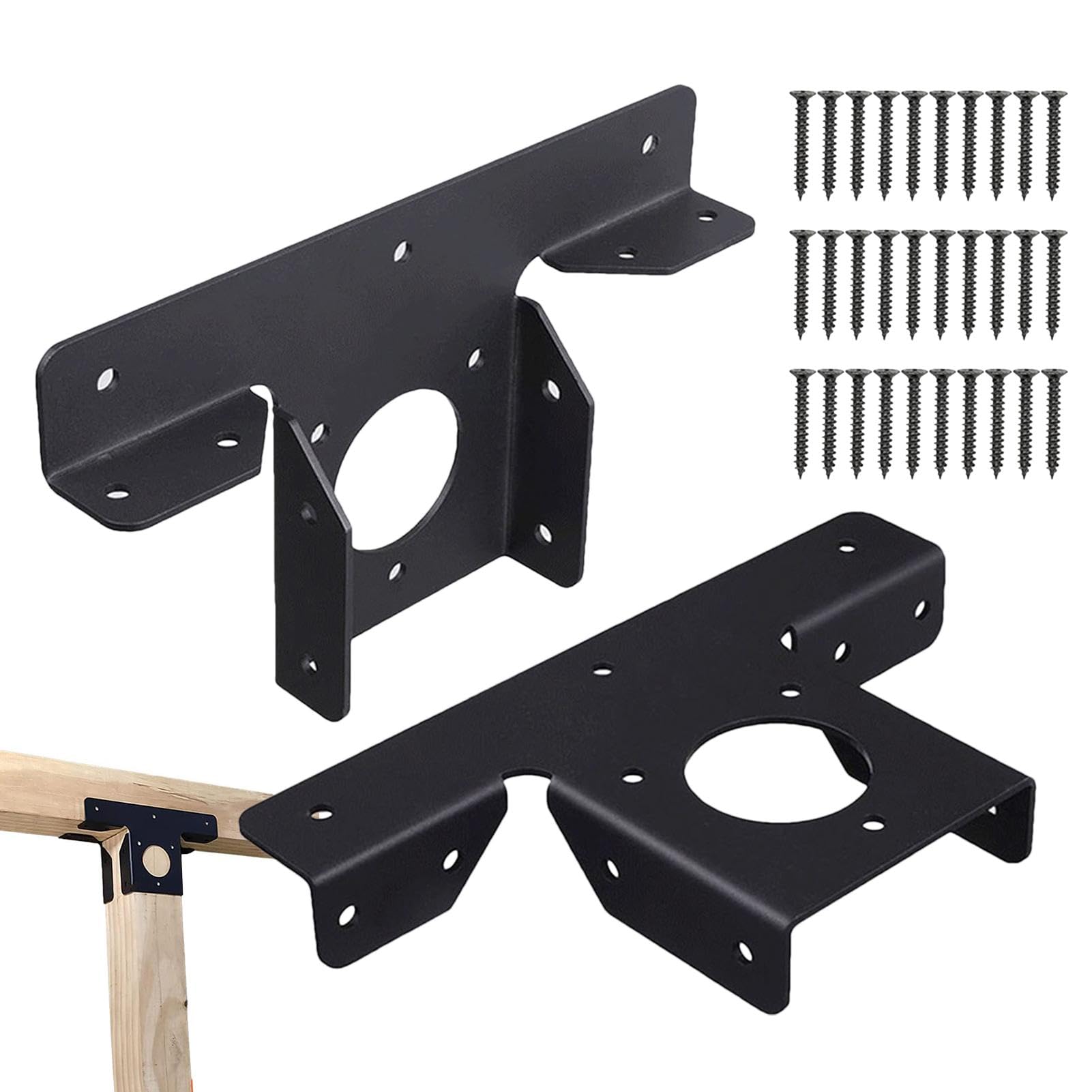 Supports de pergola robustes raccord T 3 voies fixations angle réglables poutre bois