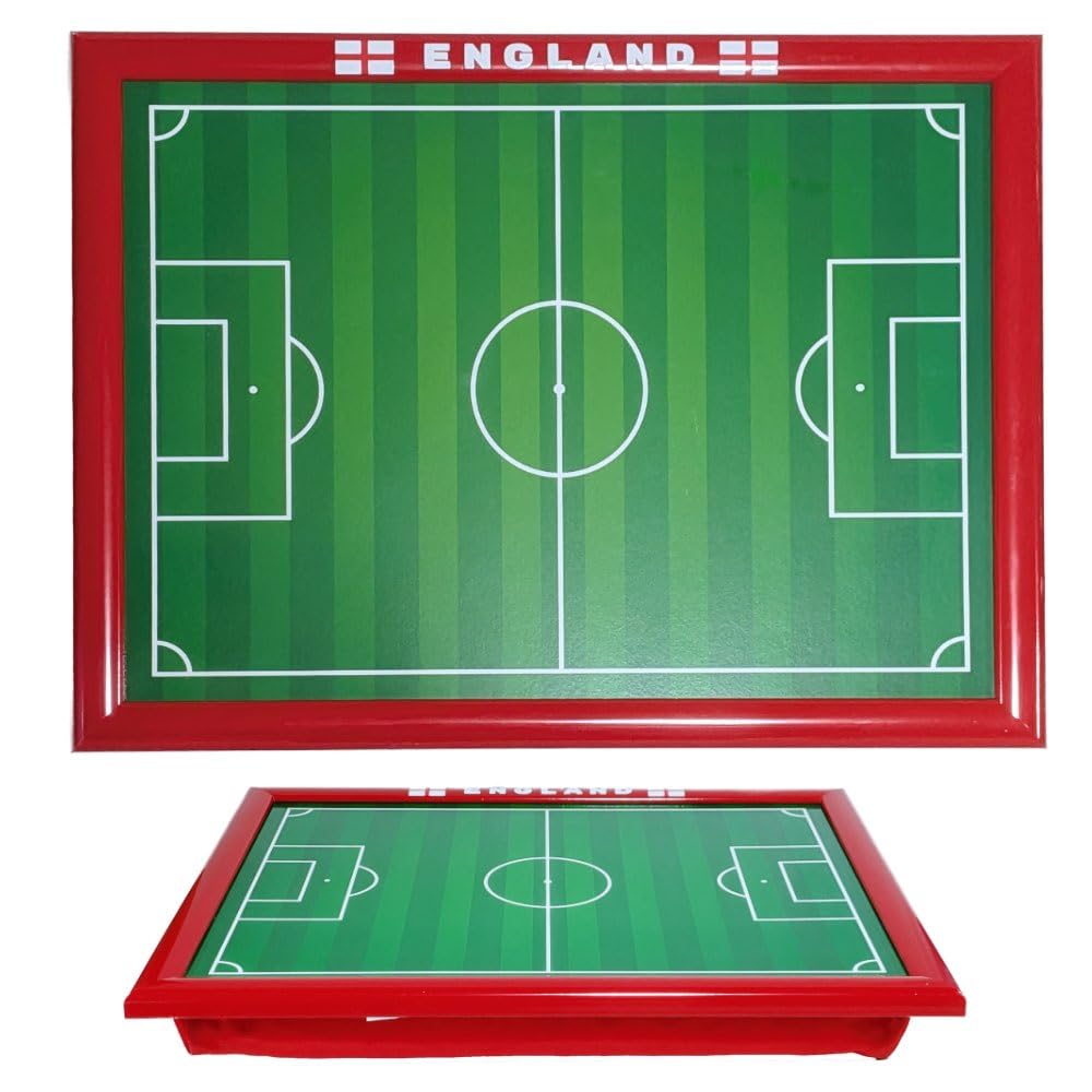 Cushioned Lap Tray (Football Pitch Design (ENGLAND - Red Frame))