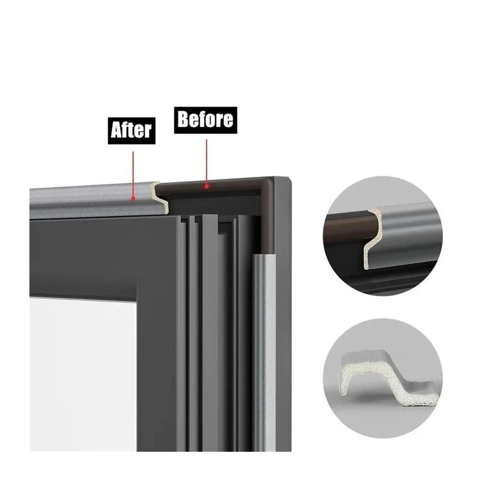 Türdichtung 40 m Fenster-Akustikschaum-Dichtungsstreifen(Brown,30M)