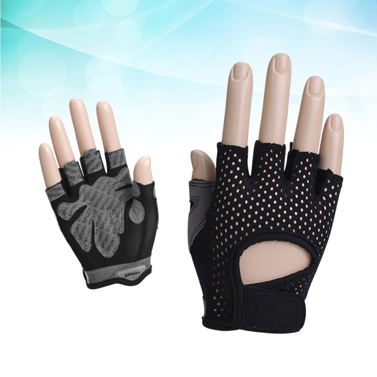 Sosoport 3 Pezzi Guanti Da Fitness Da Donna Con Design A Mezze Dita Guanti Da Allenamento Con Pesi Guanti Sportivi Per Allenamento - Palmo Nero L