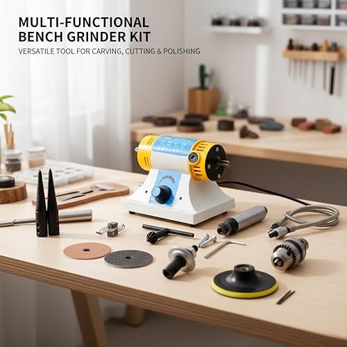 Miniatura 2 de Máquina pulidora de pulido de roca de joyería, multifunción, sierra de banco, pulidora de torno 350 W, 110 V, joyería de jade, molinera de jade,