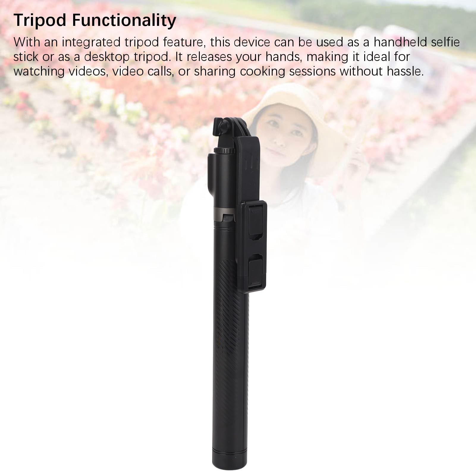 Trípode extensible para selfie de 63 grados con luz, trípode portátil para teléfono celular, rotación de 360 grados para transmisiones en vivo, grabación de video