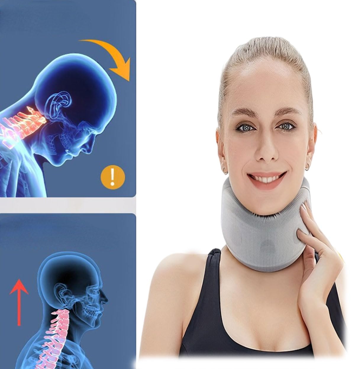 MINZHI 2 pcs Supporto per il collo per dolore, Collare di supporto cervicale, Collare cervicale, dotato di cinghie staccabili, allevia efficacemente il dolore e la pressione sulla colonna vertebrale.