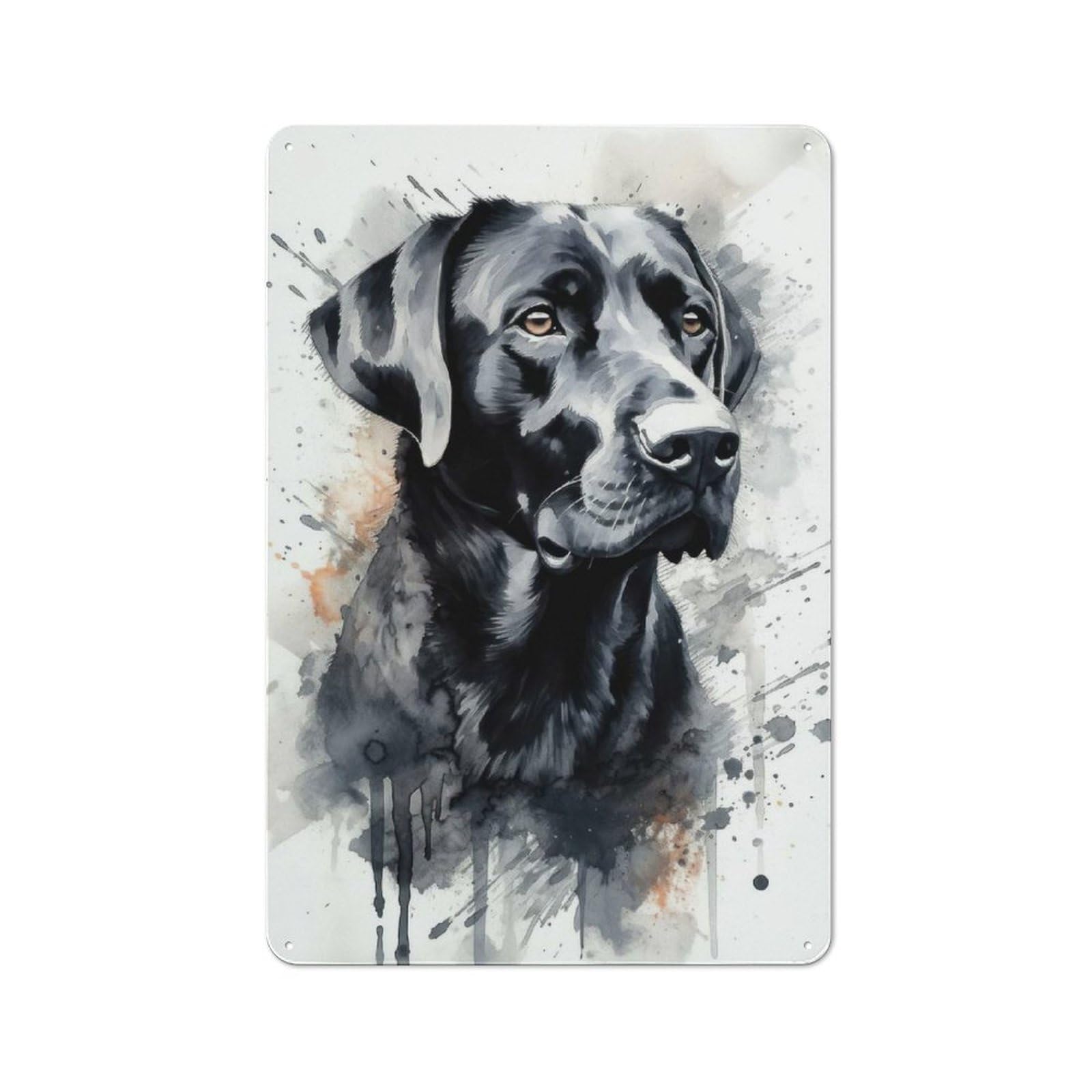 Junmoney Labrador Retriever Dog Art Vintage Printed Metal Sign 30X20cm For Bar Or Restaurant, For Restaurant Interior Fans