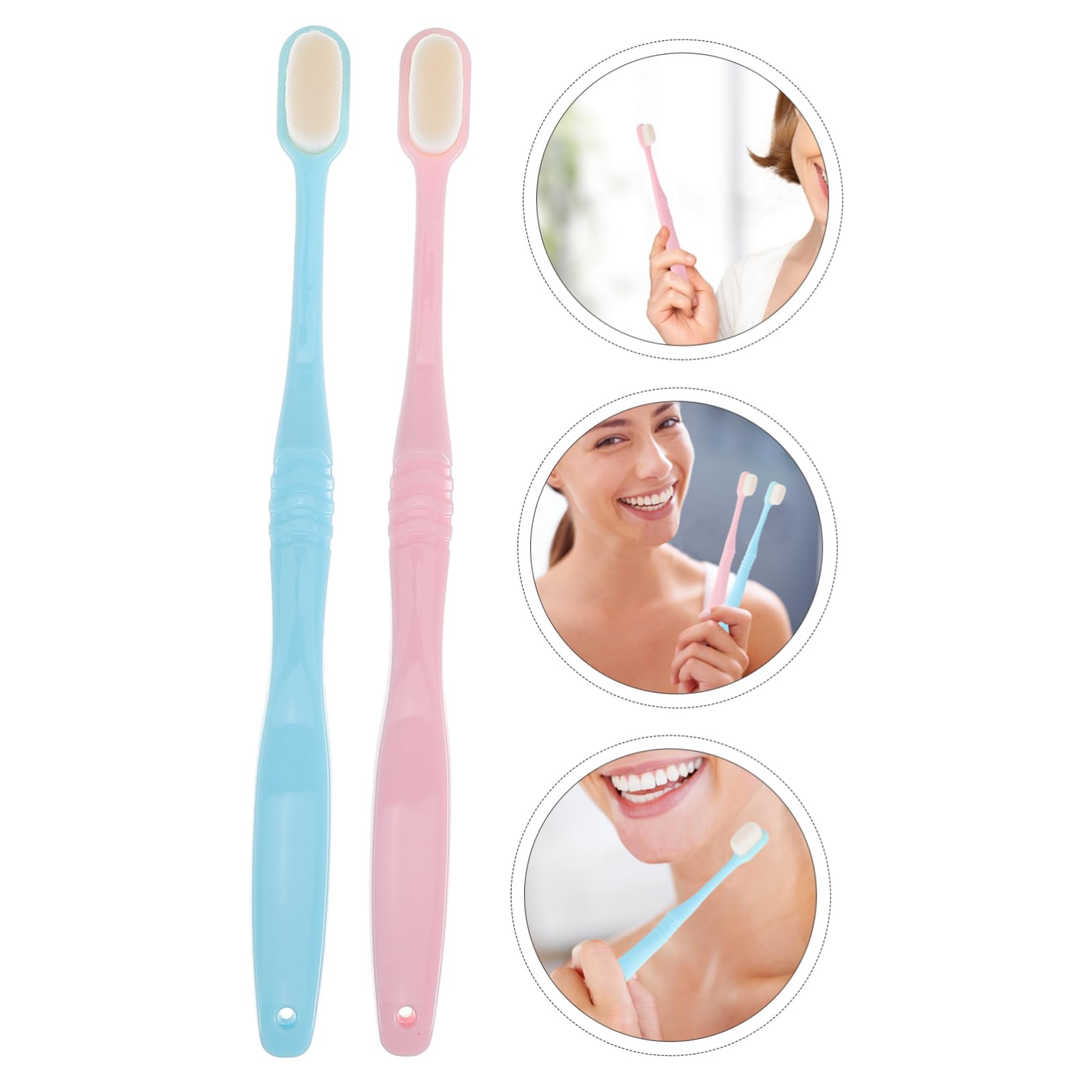 SHERCHPRY 3 Set Spazzolino Morbido Adulti Sensibile Setola Adulto Naturale Forma Spazzolino Denti Gomma Extra Morbido Extra Morbido Per Gengive Sensibili Pp 2 Pezzi * 3