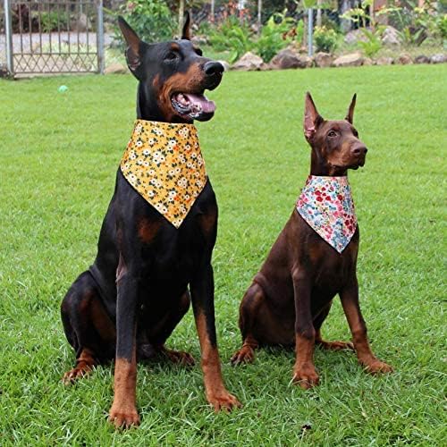 Miniatura 6 de 8 bandanas reversibles para perros con estampado de flores diseño triangular accesorios para perros gatos mascotas