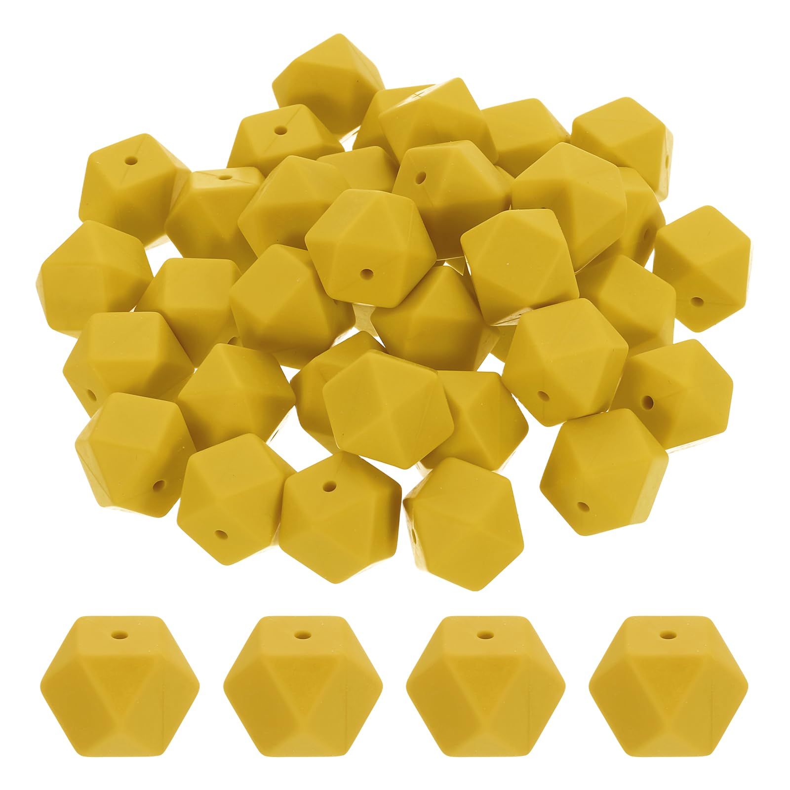 Perles focales en silicone pour fabrication porte-clés stylos colliers bracelets 17mm