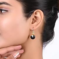 Vista 11 de Gempires - Pendiente de gancho de pera natural, pendiente de meditación, joyería hecha a mano, regalo para ella Yaxaite