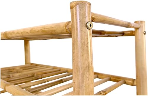 Miniatura 5 de ZEW - Zapatero apilable de bambú de ratán de 4 niveles, soporte para almacenamiento automático para armario, entrada, pasillo, baño