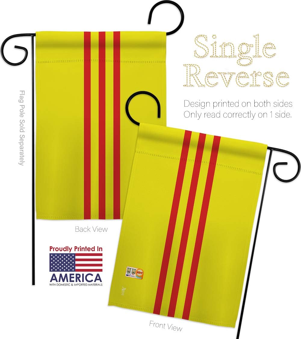 South Vietnam Garden Flag Set with Stand Regional Nationality Nation International World Country Particular Area Small Decorative Gift Yard House Banner Made In USA 13 X 18.5