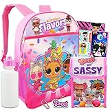 LOL Dolls Backpack with Lunch Box Set - Bundle with 16' Backpack, Lunch Box, Water Bottle, Stickers, More | LOL School Supplies