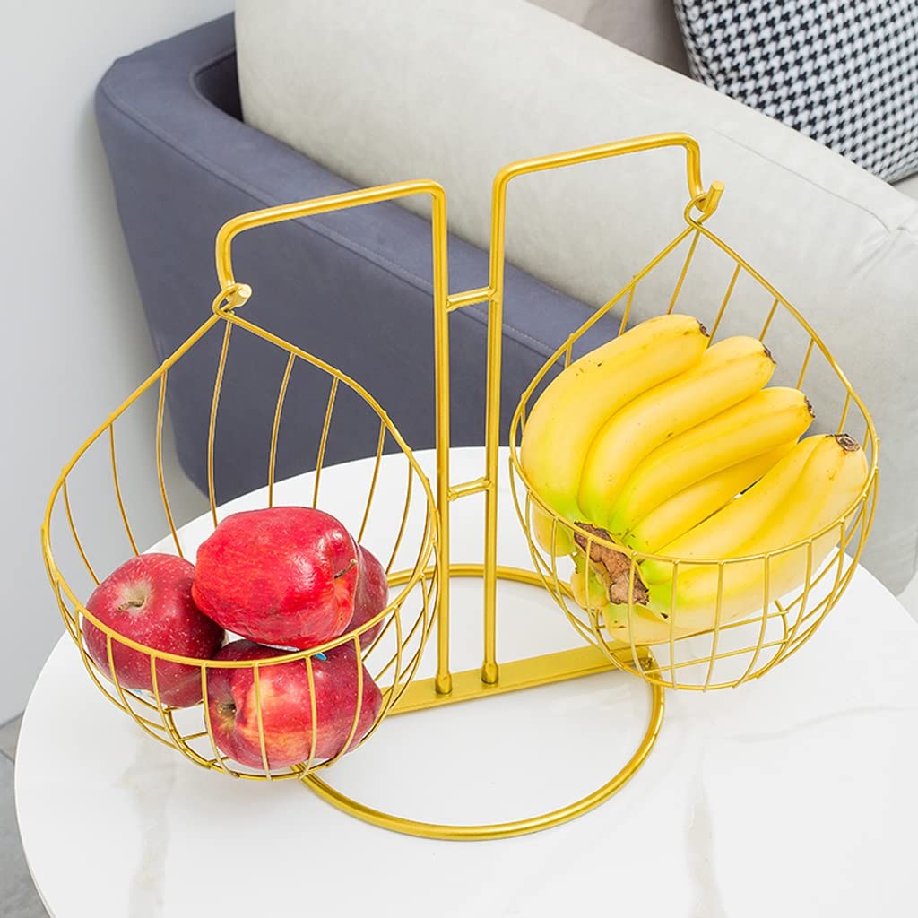 Patera na Owoce Miska na Owoce Kosz na Owoce Miska owocowa z wieszakiem bananowym, metalowy odpinany koszyk owocowy Bananowy uchwyt do przechowywania owoców blacie do przekąsek owoców Stojak na Owoce