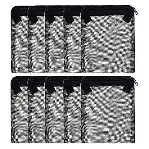 ALEGI 10 pcs Aquarium Filter Media Bags with Zipper, Mesh Reusable Bags for Aquarium Filter Media (6" x 5") Cover