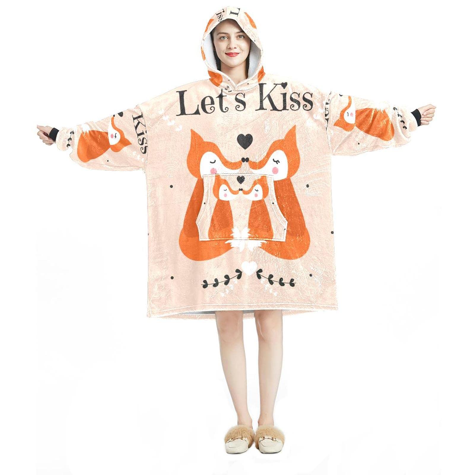 Sweat à capuche renard et baiser idéal pour vos soirées cocooning