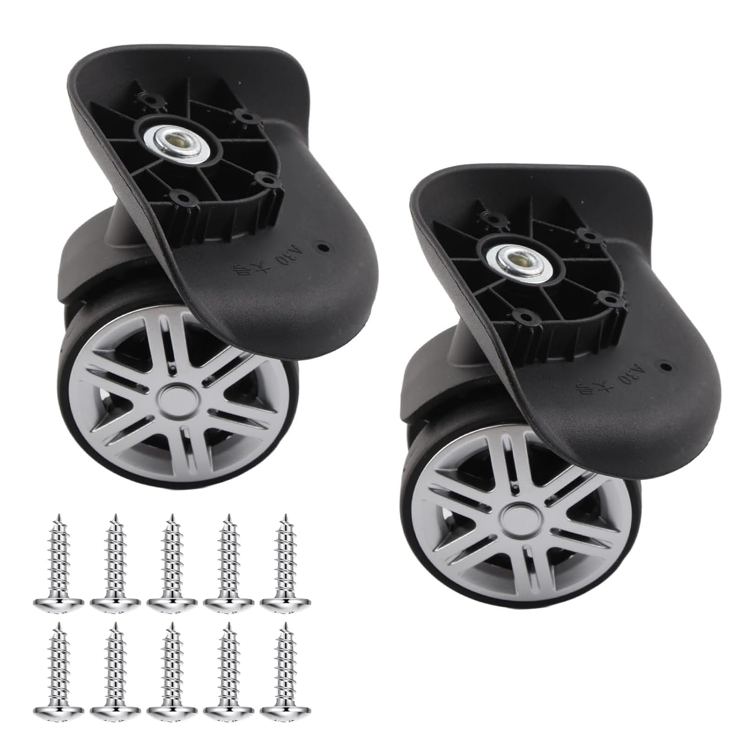 360 Rotating Bearings Luggage Wheels - 2 Pcs Plastic Suitcase Replacement Wheels