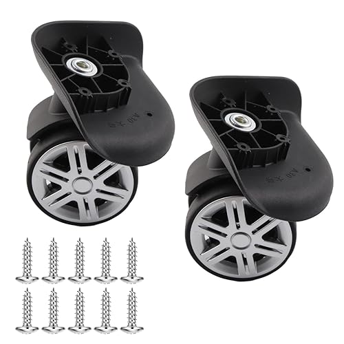 Ruedas de equipaje con rodamientos giratorios 360 2 ruedas de repuesto de maleta de plástico