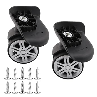 360 Rotating Bearings Luggage Wheels - 2 Pcs Plastic Suitcase Replacement Wheels