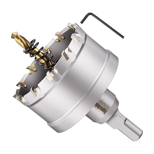 Miniatura 20 de METALLIXITY Kit de sierra perforadora de 1.732 in (1-47/64 pulgadas), cortador de agujeros de carburo de tungsteno con broca central, llave