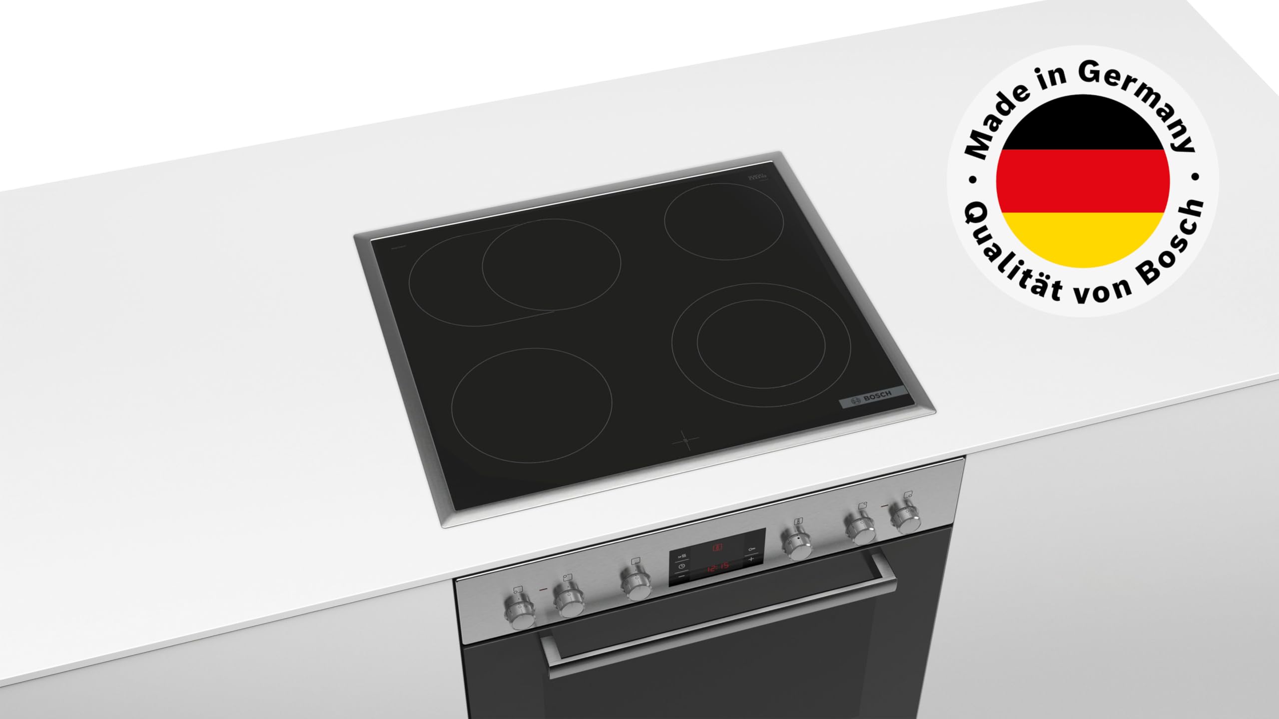 Bosch HND671LS62 Einbauherd-Set 60 x 60 cm mit Air Fry, 3D Heißluft, Hydrolyse und Pyrolyse Selbstreinigung & NKN645GA2E Elektro-Kochfeld