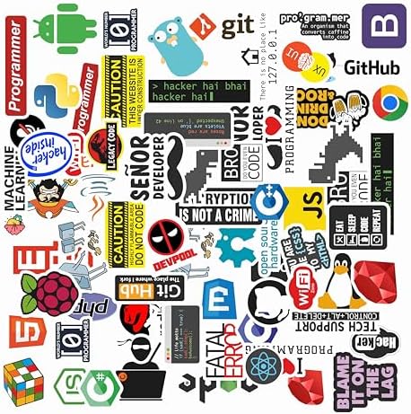 CodersParadise - Pack of 51 Laptop Vinyl Self-Adhesive Sticker for ...