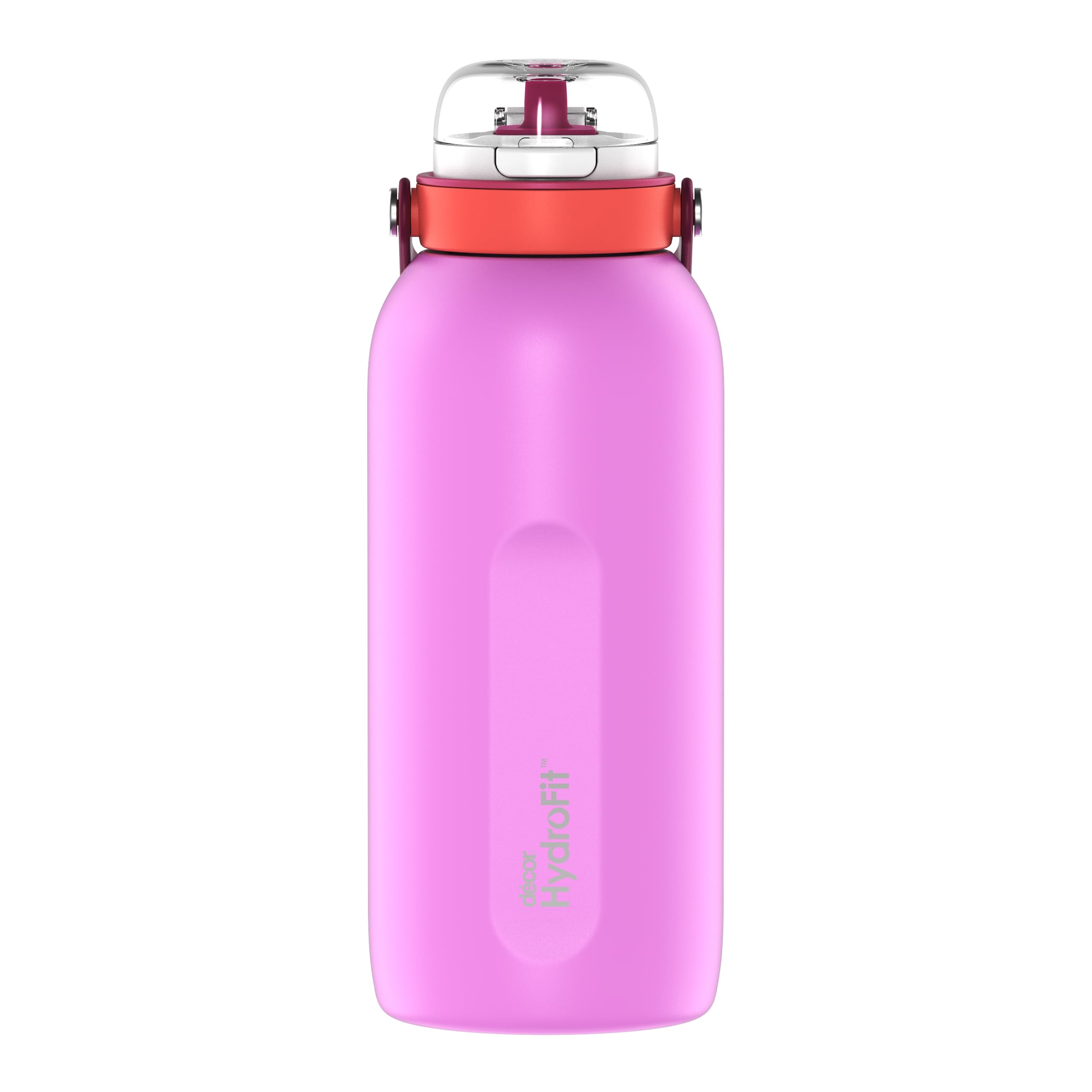 Décor Hydrofit Deluxe Sip Wasserflasche aus Edelstahl, doppelwandig, mit Silikonausguss, flexibler Griff, 1,5 l