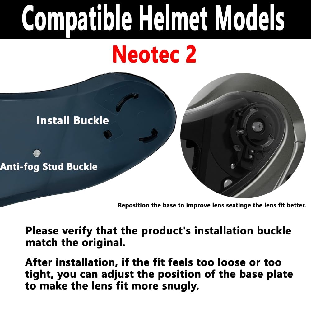 CNS-3 - Visera de repuesto para casco Neotec 2, protección UV compatible con Shoei Neotec2 (fotocromático transparente/negro oscuro)