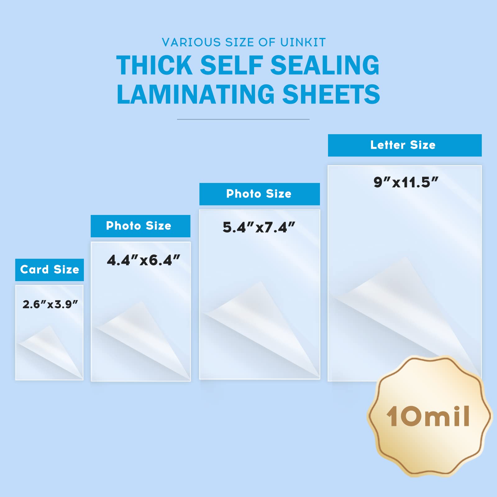 Uinkit 20 Pack 5x7 Inches Self Sealing Laminating