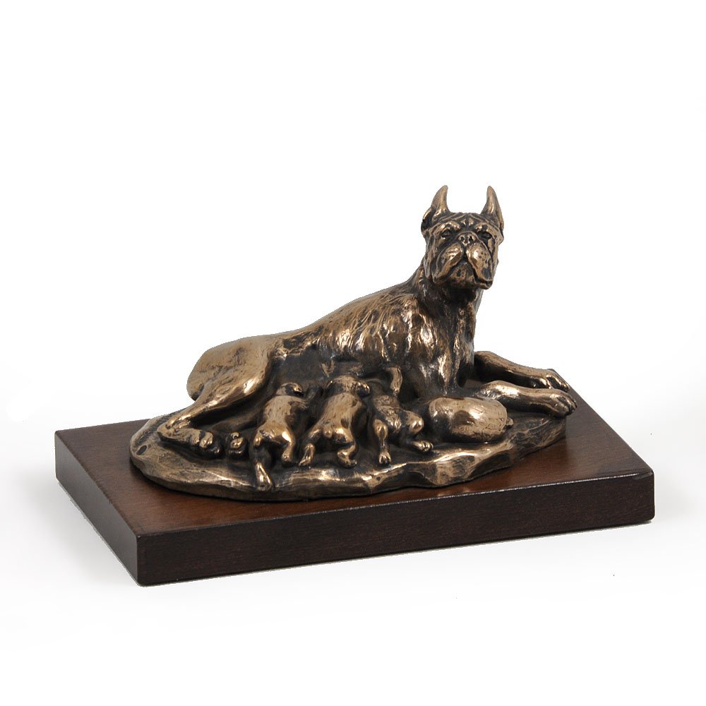 Boxer – Statue en résine pour une décoration canine élégante